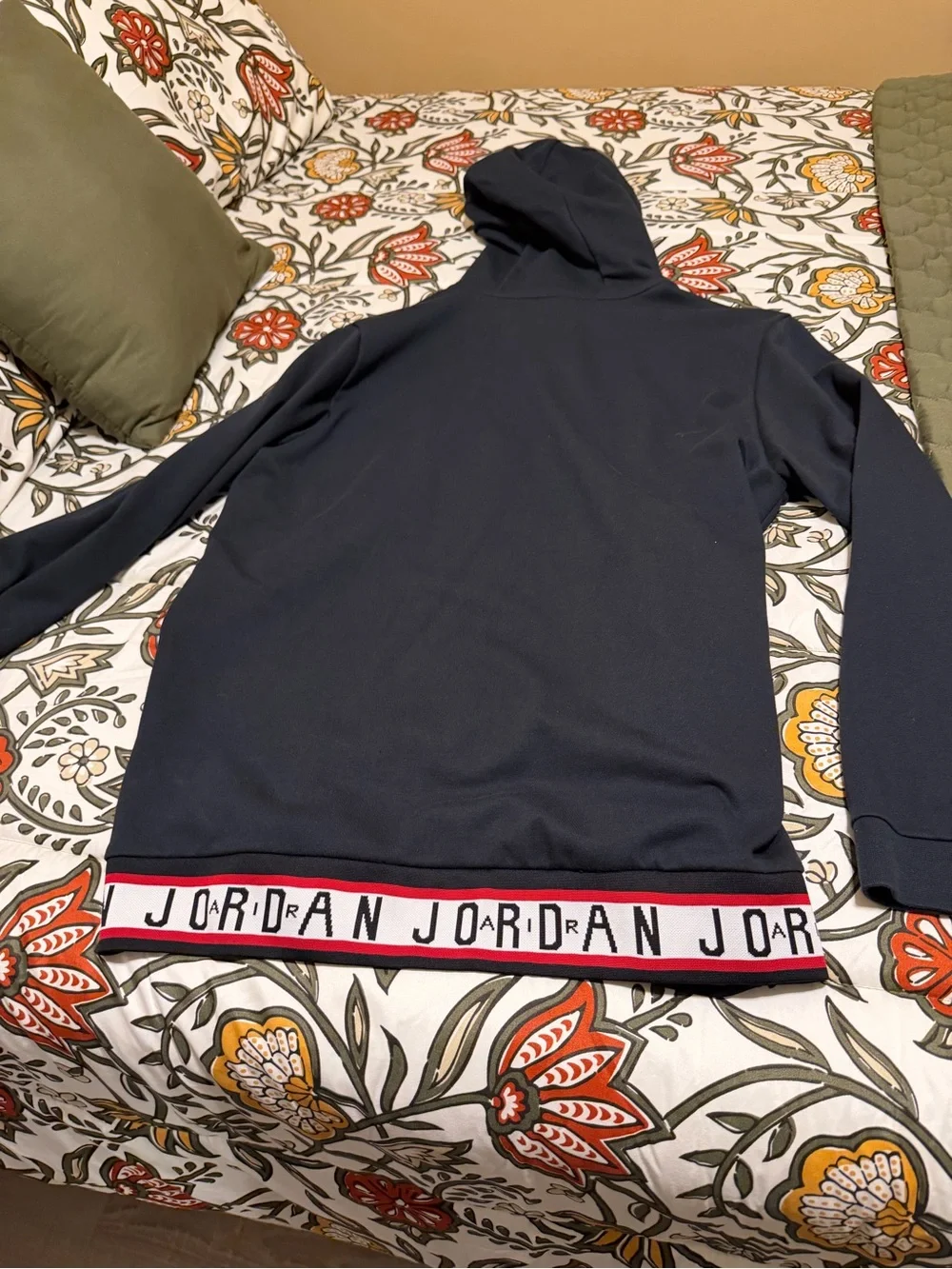 Jordan Black Hoodie and Track Pants with White Jumpman and Red Trim